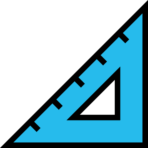 Set square tools and utensils measure measuring icon