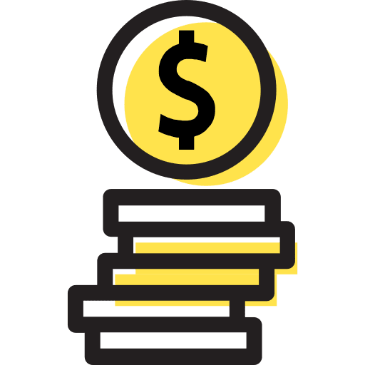 Coins dollars business and finance cash icon
