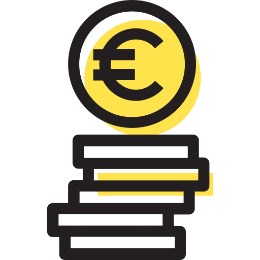 Euro bank commerce business icon