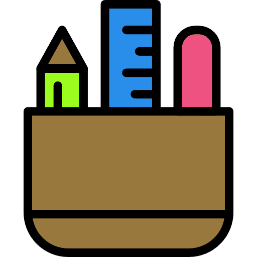 Pencil case writing office material education icon