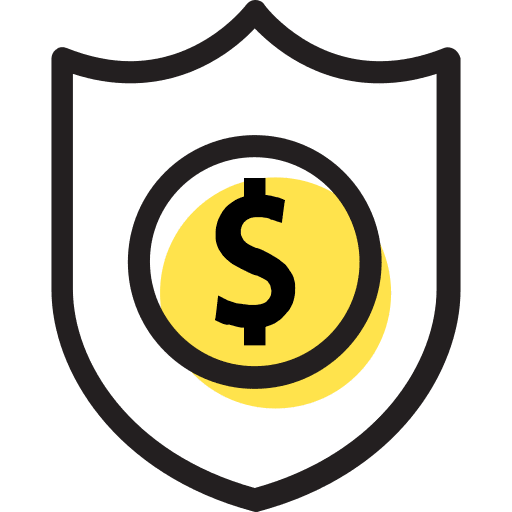 Shield security dollar symbol protection icon