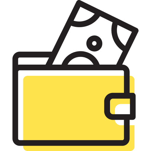 Wallet money commerce and shopping wallet icon