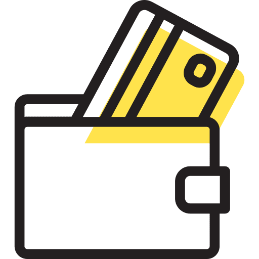 Wallet wallet credit card coin icon