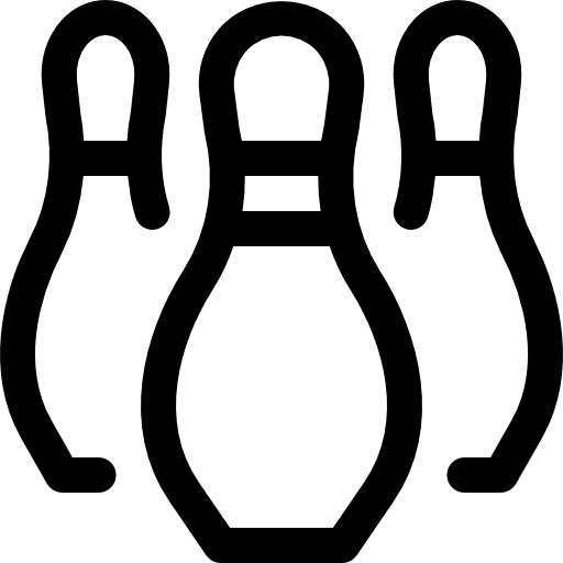 Bowling pins bowling sports gaming icon