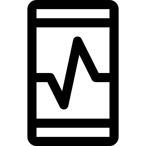 Mobile phone sports and competition smartphone cardiogram icon