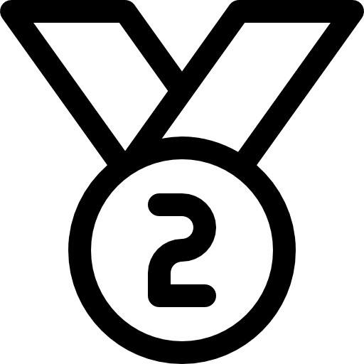 Medal second silver medal prize icon