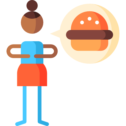 Hunger woman feelings people icon