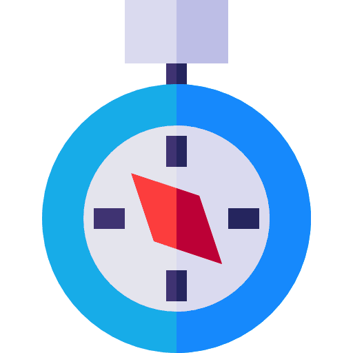 Compass technology location maps and location icon