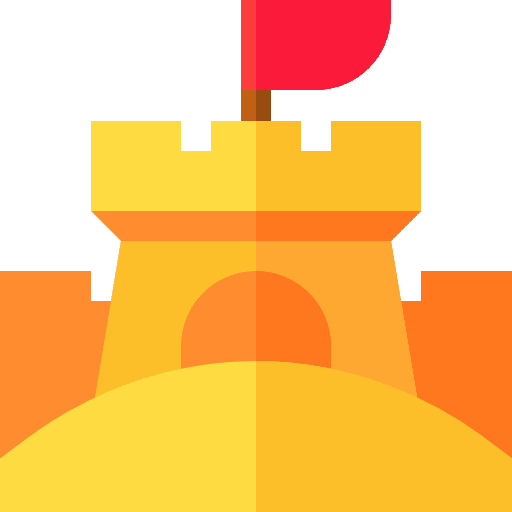 Sand castle medieval childhood toy icon