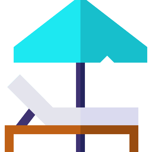 Sunbed summer umbrella sunbed icon