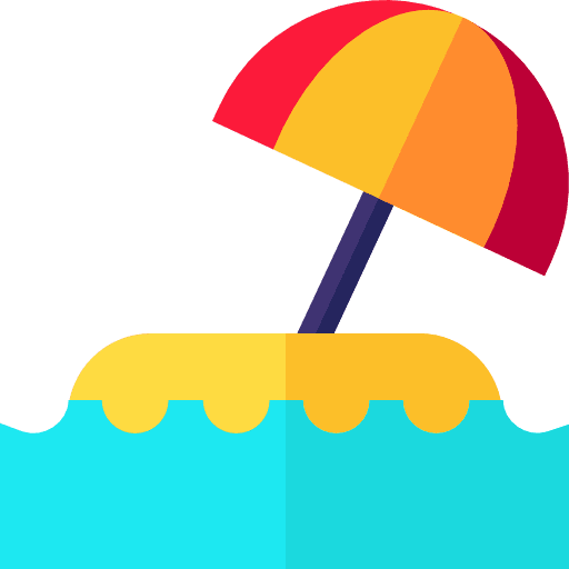 Island umbrella island oasis icon