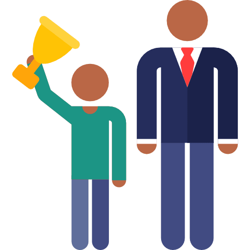 Trophy winner people education icon