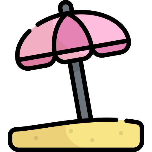 Sun umbrella vacations birthday and party sun icon