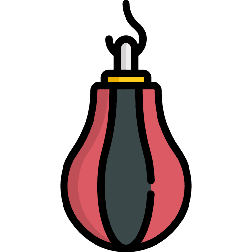 Punching ball boxer exercising boxing icon