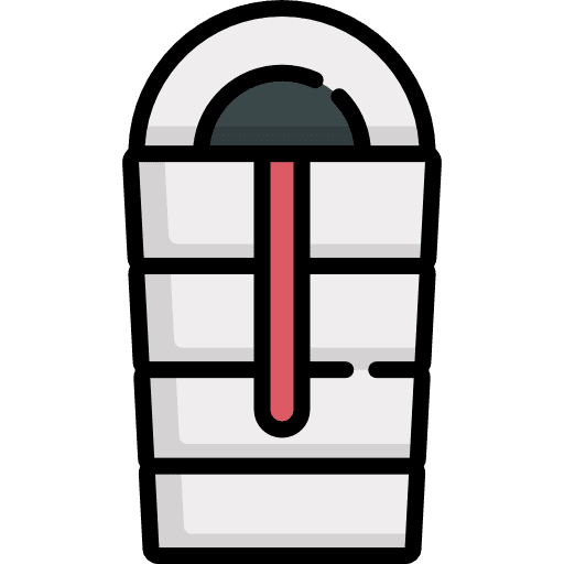 Sleeping bag comfortable vacations holidays icon