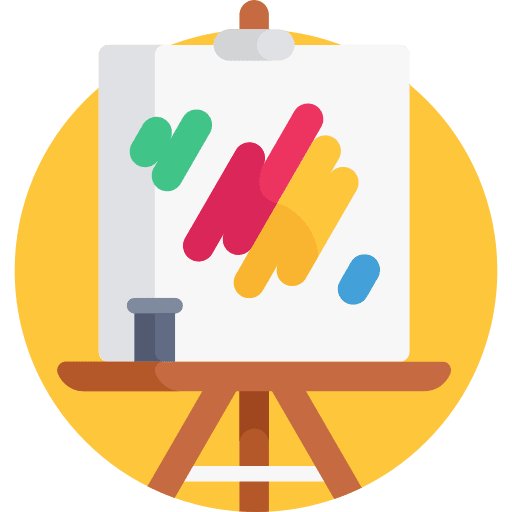 Canvas paint hobbies and free time artistic icon