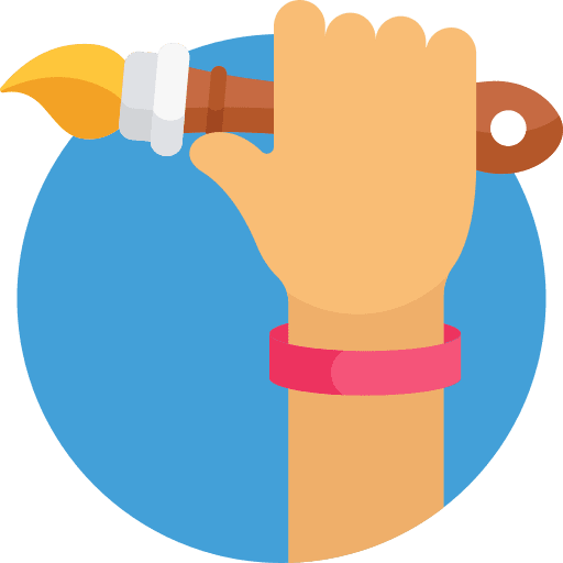 Paint art and design paint brush hands and gestures icon