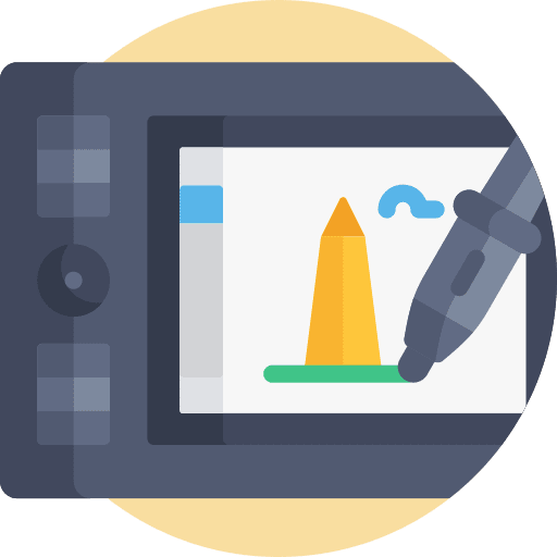 Drawing tablet technological pencil tablets icon