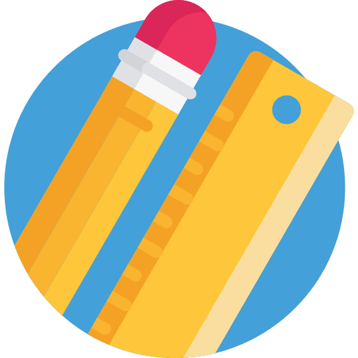 Pencil art and design scholastics construction and tools icon