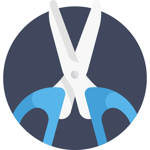 Scissors cutting miscellaneous handcraft icon