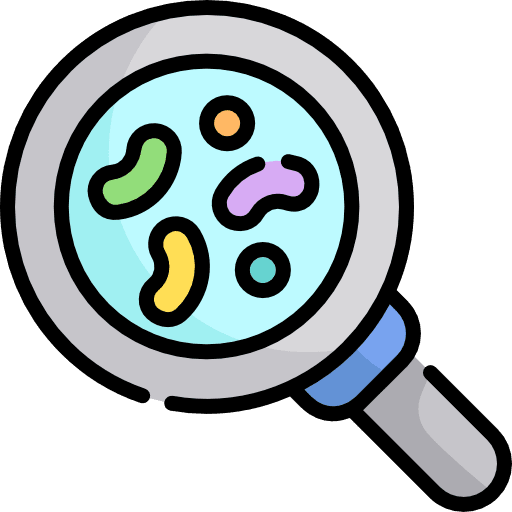 Magnifying glass investigation zoom science icon