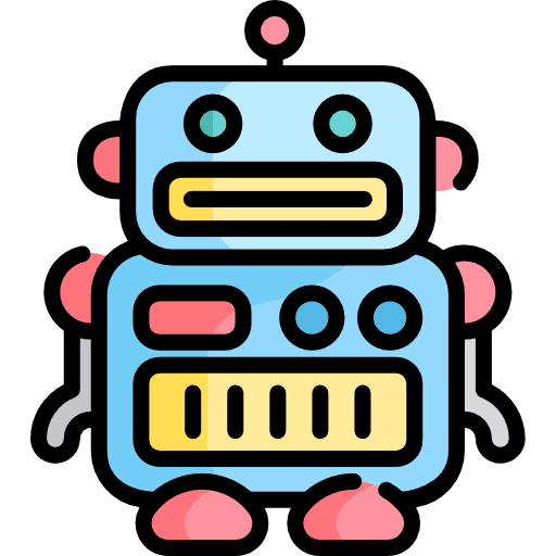 Robot futurist metallic robots icon