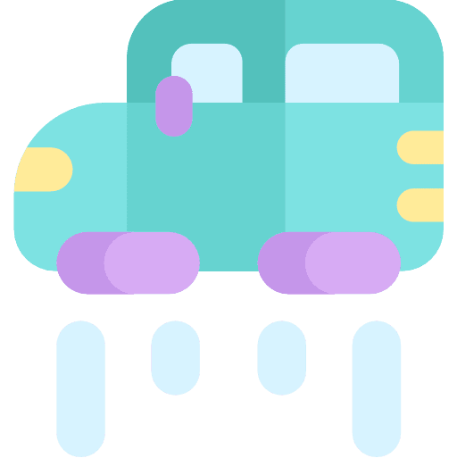 Flying car self driving electronics science fiction icon