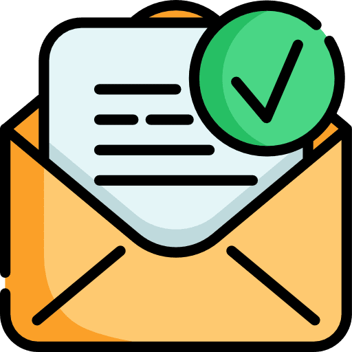 Tick letter mail email icon