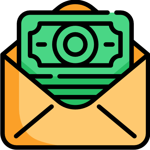 Cash message money mail icon