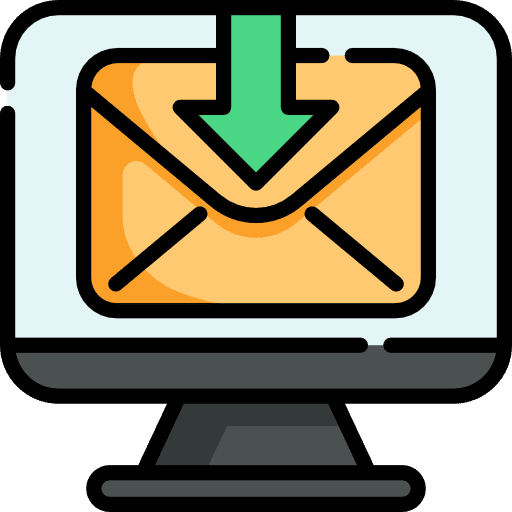 Computer send envelope document icon