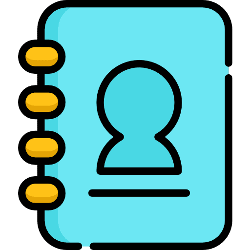 Contact telephones organizer notepad icon