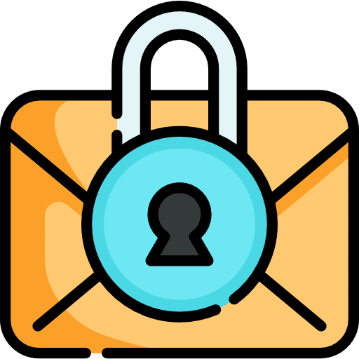 Padlock document security email icon