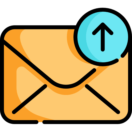 Upload mail communications document icon