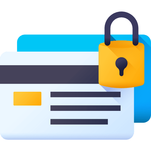 Credit card secure money card commerce and shopping icon