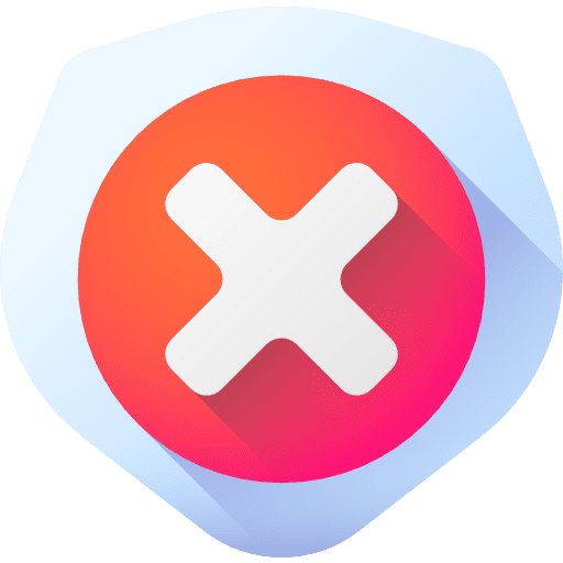 Denied shapes and symbols signal denied icon