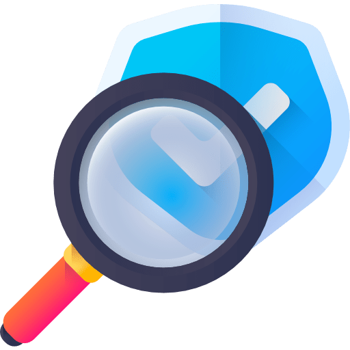 Safety multimedia loupe shield icon