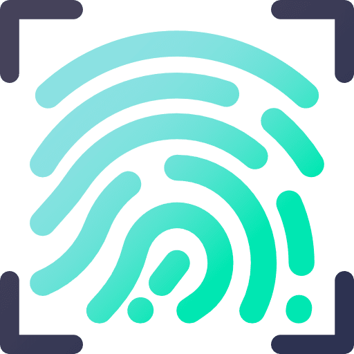 Fingerprint focus fingers scan icon