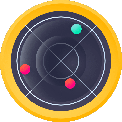 Radar electronics communications positional icon