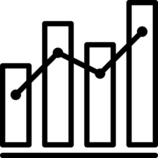 Growth growing line graph business icon