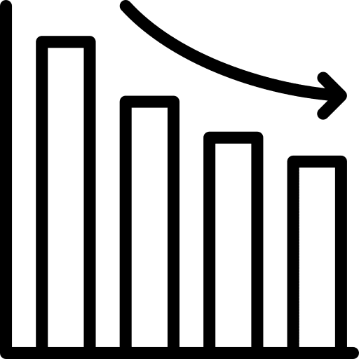 Bar decrease bar chart finances icon