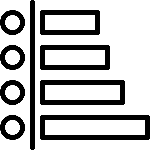 Statistics business and finance bar horizontal icon