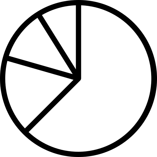 Pie chart graphical marketing statistics icon