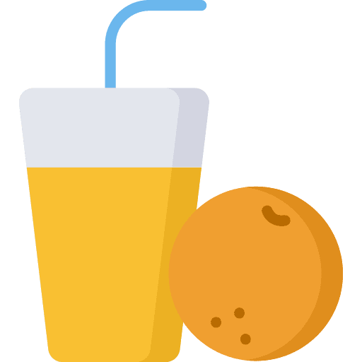 Orange juice vegan fruit beverage icon