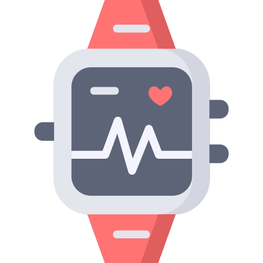 Pulsometer time and date healthcare medical equipment icon