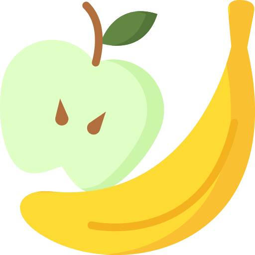 Fruit banana vegetarian food and restaurant icon