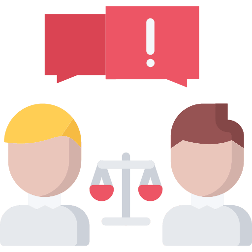 Argument justice lawsuit conflict icon
