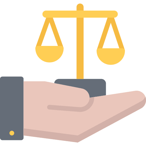 Court law hands and gestures scales icon