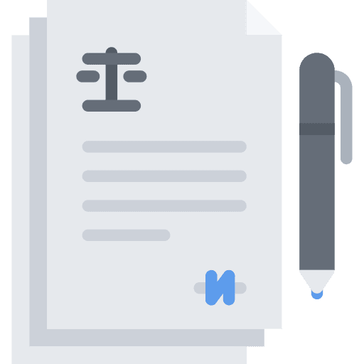 Agreement scales court document icon