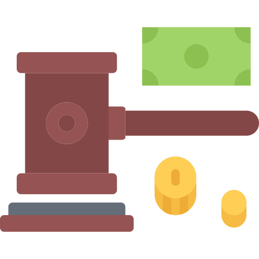 Court law justice money icon