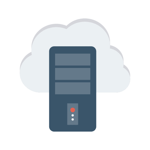 Cloud computing interface multimedia tower icon